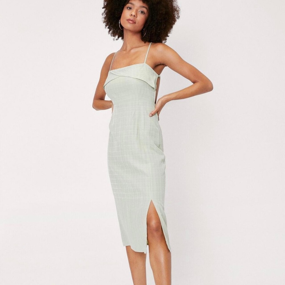 Crossed Back Open Back Midi Dress